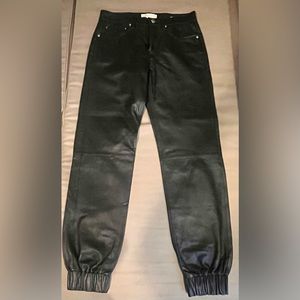 $495 NWT Michael Kors black leather joggers 0
